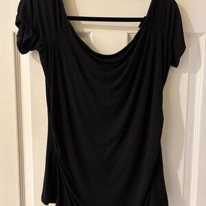 White House Black Market Black Drape Top Large